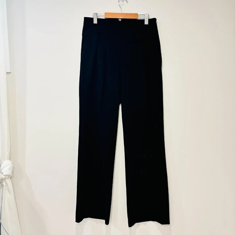 DALIA COLLECTION Black Flared Dress Pants | Wide-Leg High Waist Office |‎ 10 *